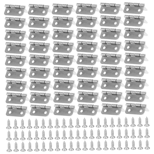 SOPOTUTU Teiliges Silberne Metall Box Scharniere mit Schrauben Rostfrei Langlebig für Möbel Schränke Holzboxen Einfache Montage Praktische DIY Ersatzbeschläge von SOPOTUTU
