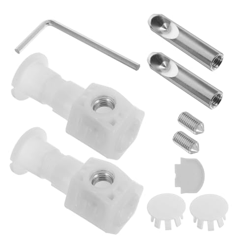 SOPOTUTU Toilettensitz Befestigungsschrauben mit Nylon lock Stifte Stabile Montage Kurze Ratsche Passend für Wand wc und Standard Klodeckel Weiß Langlebig und von SOPOTUTU