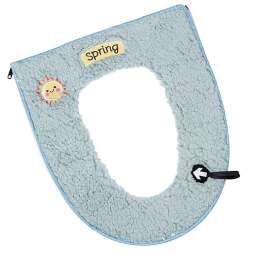 SOPOTUTU Toilettensitzbezug mit Reißverschluss Weiches Atmungsaktives Material Wärmeisolierend für Kalte Tage mit Praktischem Griff Passend Wiederverwendbar und Leicht zu Reinigen Grün mit von SOPOTUTU