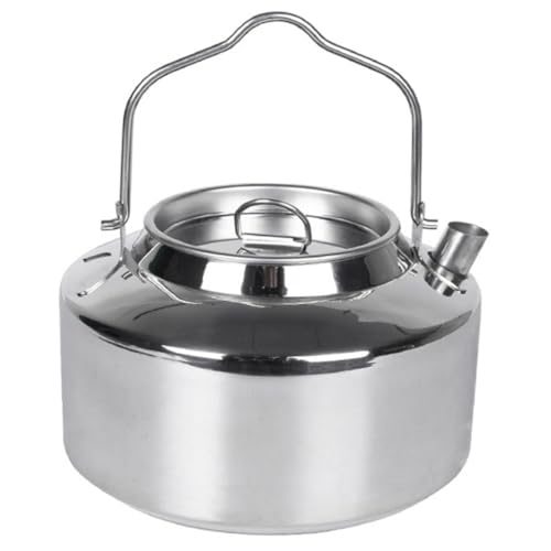SOPOTUTU Tragbarer Camping Wasserkocher mit Hitzebeständigem Griff Vielseitiger Outdoor Kessel für Wandern Angeln Selbstfahrer Schnelles Wasserkochen für Tee Kaffee Suppe von SOPOTUTU