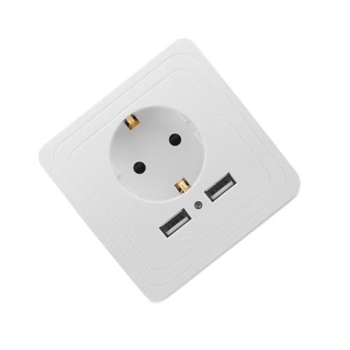 SOPOTUTU USB Wandsteckdose mit Überspannungsschutz Fach USB Ladeanschlüsse Feuersicheres Material Einfache Installation Geeignet für Zuhause Büro und Gewerbe Kompatibel mit Eu Steckdosen von SOPOTUTU