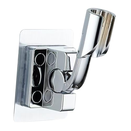 SOPOTUTU Verstellbare Duschkopfhalterung aus Robustem ohne Bohren für Glatte Flächen Wie Fliesen und Glas Stabile Befestigung Multifunktionale Wandhalterung für Bad und Dusche Silberfarben von SOPOTUTU