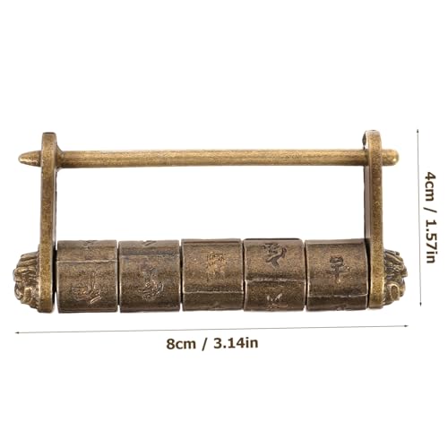 SOPOTUTU Vintage Kleines Metallschloss mit Text zahlencode Chinesischer Stil Robustes Passwort Vorhängeschloss Sicherer Kleiner Metall riegel für Schrank Schublade Praktische Anwendung zu SOPOTUTU Vintage Kleines Metallschloss mit Text zahlencode Chinesischer Stil Robustes Passwort Vorhängeschloss Sicherer Kleiner Metall riegel für Schrank Schublade Praktische Anwendung zu von SOPOTUTU