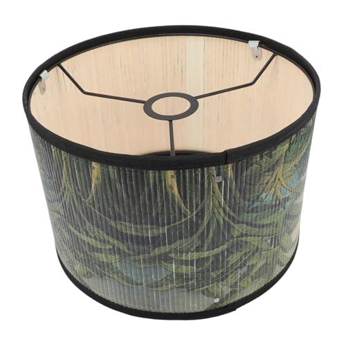 SOPOTUTU Vintage Lampenschirm aus Rattan Retro Pendelleuchte Lampenschirm mit Blumenmuster Natürlicher Deckenlampenschirm für Wohnzimmer Schlafzimmer Büro Warmes Dekoratives Licht von SOPOTUTU