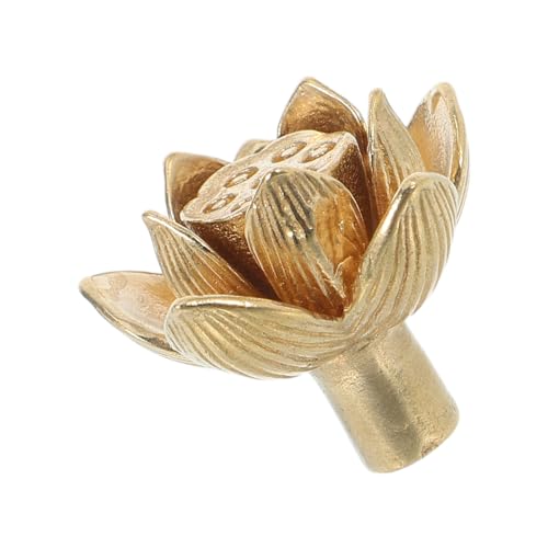 SOPOTUTU Vintage Lotus Blüten Messing Türgriff Langlebiger Retro Cabinet Hardware Griff Einfache Montage Vielseitig für Kommode Schrank Möbel Elegante Blütenform Farbbeständig Dekorativ von SOPOTUTU