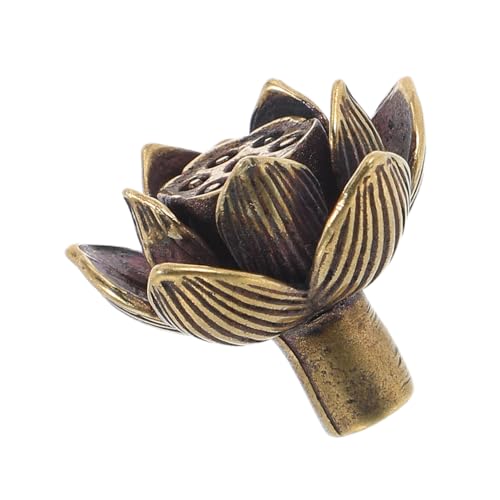 SOPOTUTU Vintage Lotus Blume Messing Türgriff Retro Stil Dresser Handles Floral Cabinet Knobs Antik Messing Schubladengriffe für Küche Kleiderschrank Möbel von SOPOTUTU