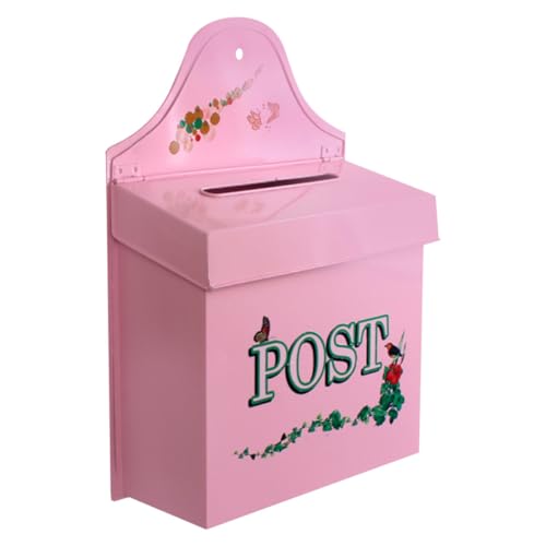 SOPOTUTU Vintage Mailbox Außen Wandmontage Metall Postfach Wetterfest Rustikal Antik Stil für Briefe und Große Post Dekoratives Ländliches Design Rosa von SOPOTUTU