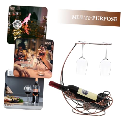 SOPOTUTU Vintage Weinglashalter Tischplatte Dekorativer Abgewinkelter Glashalter mit für Weingläser und Flasche Platzsparendes Hängendes Weinregal für Zuhause Bar und Restaurant von SOPOTUTU