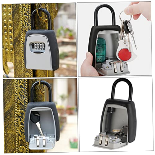 SOPOTUTU Wandmontierter Schlüsselbox mit Stelliger Zahlenschloss Wasserdichter Rostfreier Schlüssel Safe Box für Außenbereich Einfache Handhabung für Garage Büro Schule von SOPOTUTU