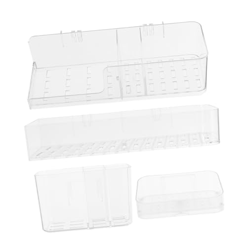SOPOTUTU Wandmontiertes Badezimmerregal aus Klarem Stabile Ablage ohne Bohren Selbstklebendes Aufbewahrungssystem für Toilettenpapier Handtücher und Kosmetik für Fliesen und Glaswände von SOPOTUTU
