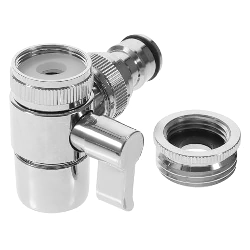 SOPOTUTU Wasserhahn Adapter mit Absperrventil Anschluss Robuster Wasserverteiler für Waschmaschine Geschirrspüler und Küchenspüle Installieren Rutschfeste Kupferverbindung Kompatibel mit von SOPOTUTU