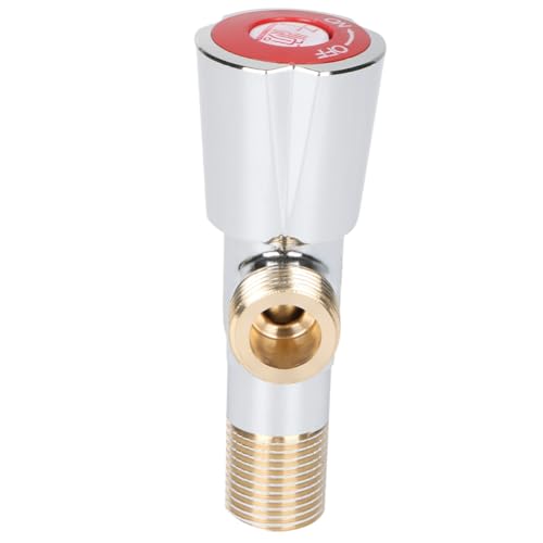 SOPOTUTU Wasserstopp Ventil mit Keramikdichtung Rutsch Gewinde Einfache Montage für Küche Bad Waschbecken Roter Rillen Regler für Präzise Durchflusskontrolle von SOPOTUTU