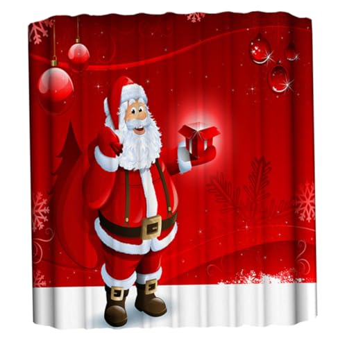 SOPOTUTU Weihnachts Duschvorhang mit Santa Claus Motiv Schimmelresistent Ösen aus Metall Umweltfreundlich für Badezimmer Hotel und Dusche SOPOTUTU Weihnachts Duschvorhang mit Santa Claus Motiv Schimmelresistent Ösen aus Metall Umweltfreundlich für Badezimmer Hotel und Dusche von SOPOTUTU