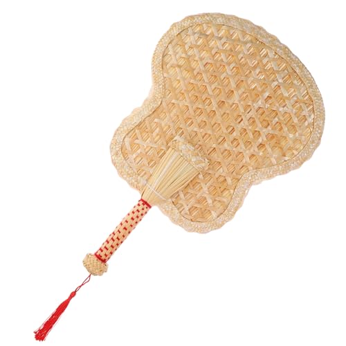 SOPOTUTU Woven Handventilator aus Tragbarer Rustikaler Sommerfächer für Dekoration und Abkühlung Handgefertigter Dekorativer Handfächer für und Außen von SOPOTUTU