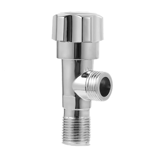 SOPOTUTU Zinklegierung Eckventil Stop Ventil für Warm Kaltwasser Gewinde Schnellinstallationsventil für Küche Bad Waschbecken Garten Silber von SOPOTUTU