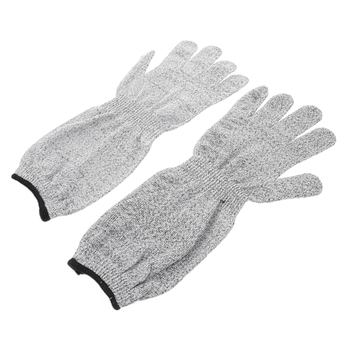 SOPOTUTU schnittfeste Handschuhe Arbeitsarmschützer schnittfeste Armstulpen Schnittschutzhandschuhe verschleißfeste Arbeitshandschuhe Armschutz Handschuh zum Austernschälen Grau von SOPOTUTU