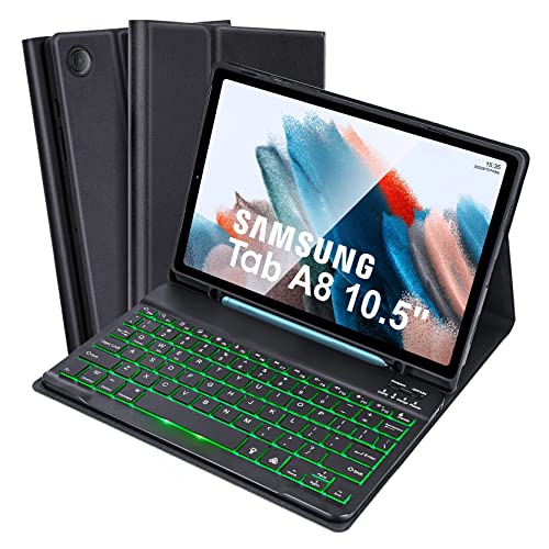 SOPPY Tastaturhülle mit Hintergrundbeleuchtung für Samsung Galaxy Tab A8 26,7 cm (10,5 Zoll), UK-Layout, integrierter S-Stifthalter, schlanke Abdeckung mit abnehmbarer Tastatur für Samsung Tab A8 10,5 SOPPY Tastaturhülle mit Hintergrundbeleuchtung für Samsung Galaxy Tab A8 26,7 cm (10,5 Zoll), UK-Layout, integrierter S-Stifthalter, schlanke Abdeckung mit abnehmbarer Tastatur für Samsung Tab A8 10,5 von SOPPY