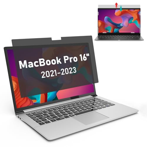 Soppy Blickschutzfilter für MacBook Pro 16'' 2021-2023, Blickschutzfolie blendfreie Displayschutzfolie, Blickschutzfilter, Laptop Screen Filter Datenschutz, Anti- UV&Blaulicht (16:10, 350.7 x 228.8mm) von SOPPY