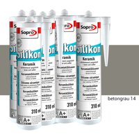 Silikon Keramik Fugen Fliesen 310ml Abdichtung Farbe betongrau 12 Stück - Sopro von SOPRO