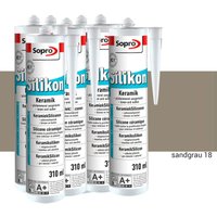 Silikon Keramik Fugen Fliesen 310ml Abdichtung Farbe sandgrau 12 Stück - Sopro von SOPRO