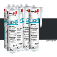 Silikon Keramik Fugen Fliesen 310ml Abdichtung Farbe schwarz 12 Stück - Sopro von SOPRO