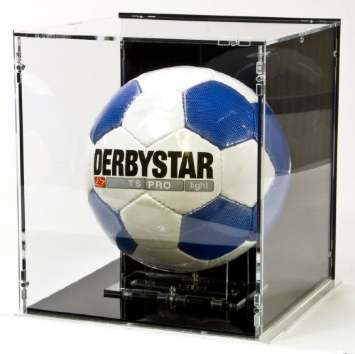 Sora Fussball Vitrine mit schwarzem Boden und schwarzer Rückwand von Sora