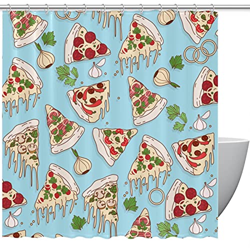 Duschvorhang Pizza Muster für Badezimmer von SORANO