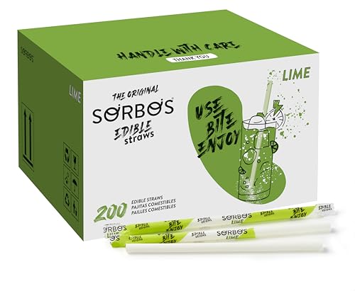 Sorbos Lime Flavoured Edible Straws - Pack Size = 1x200 Sorbos Lime Flavoured Edible Straws - Pack Size = 1x200 von SORBOS