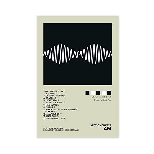 AM Arctic Monkeys Album Cover Poster Leinwand Poster Schlafzimmer Dekor Sport Landschaft Büro Zimmer Dekor Geschenk Unrahmen-Stil 50 x 75 cm von SORECI