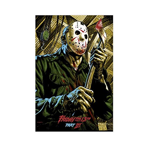 Amerika Horrorfilme Friday The 13th Jason Voorhees (2) Leinwandposter Schlafzimmer Dekor Sport Landschaft Büro Zimmer Dekor Geschenk ungerahmt 50 x 75 cm von SORECI