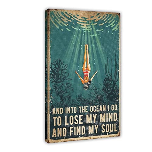 And Into The Ocean I Go To Lose My Mind Poster Schwimmen Poster Leinwand Poster Schlafzimmer Dekor Sport Landschaft Büro Zimmer Dekor Geschenk Rahmenstil 40 x 60 cm And Into The Ocean I Go To Lose My Mind Poster Schwimmen Poster Leinwand Poster Schlafzimmer Dekor Sport Landschaft Büro Zimmer Dekor Geschenk Rahmenstil 40 x 60 cm von SORECI