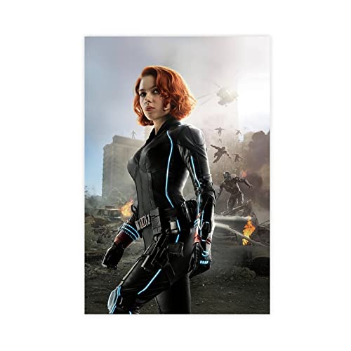 Black Widow Poster Scarlett Johansson Filmkunstposter Leinwand Poster Schlafzimmer Dekor Sport Landschaft Büro Zimmer Dekor Geschenk ungerahmt 50 x 75 cm von SORECI