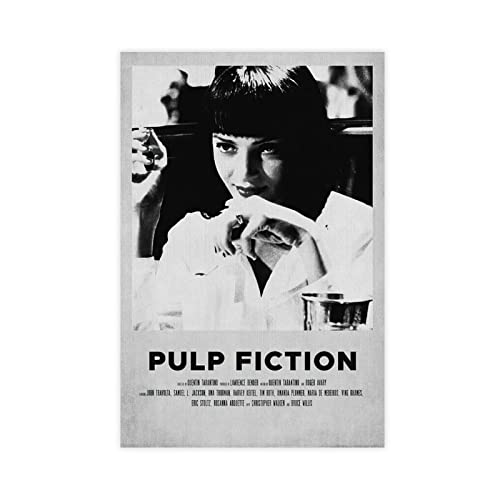 Filmkunst-Serie Schwarz-Weiß-Poster PULP FICTION Leinwand Poster Schlafzimmer Dekor Sport Landschaft Büro Zimmer Dekor Geschenk Unrahmen-Stil 50 x 75 cm von SORECI