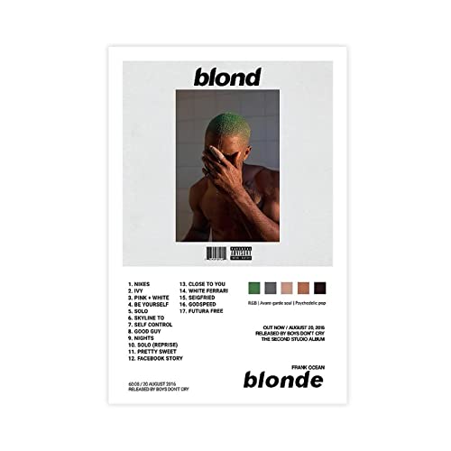 Frank Ocean Blond Album Cove Leinwand Poster Schlafzimmer Dekor Sport Landschaft Büro Zimmer Dekor Geschenk Unrahmen-Stil 20 x 30 cm von SORECI