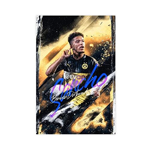 Jadon Sancho Fußballspieler, Leinwand-Poster, Schlafzimmer, Dekoration, Sport, Landschaft, Büro, Raumdekoration, Geschenk, ungerahmt, 30 x 45 cm von SORECI