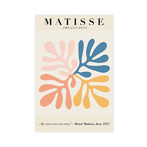 Matisse Cut Outs Poster auf Leinwand, Schlafzimmer, Dekoration, Sport, Landschaft, Büro, Raumdekoration, Geschenk, ungerahmt, 50 x 75 cm von SORECI