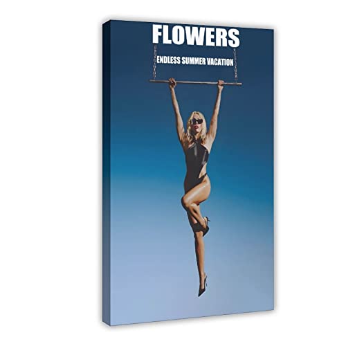 Miley Cyrus – Blumen – erweitertes Lied Cover Leinwand Poster Schlafzimmer Dekor Sport Landschaft Büro Zimmer Dekor Geschenk Rahmenstil 40 x 60 cm von SORECI