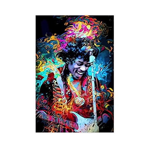 Muic Poster Jimi Hendrix Pop Poster Leinwand Poster Schlafzimmer Dekor Sport Landschaft Büro Zimmer Dekor Geschenk ungerahmt 60 x 90 cm von SORECI