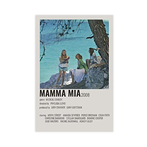 SORECI Filmposter Mamma Mia Leinwand-Poster, Wandkunst, Dekordruck, Bild, Gemälde für Wohnzimmer, Schlafzimmer, Dekoration, ungerahmt, 20 x 30 cm von SORECI