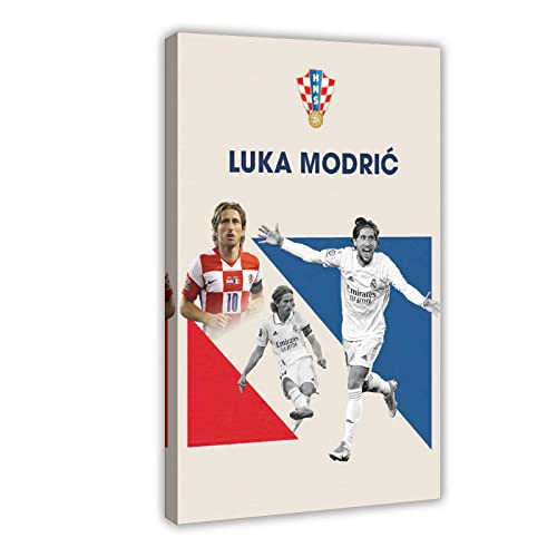 SORECI Fußballspieler Luka Modric Kunstposter Leinwand Poster Wandkunst Dekor Druck Bild Gemälde für Wohnzimmer Schlafzimmer Dekoration Rahmenstil 20 x 30 cm von SORECI