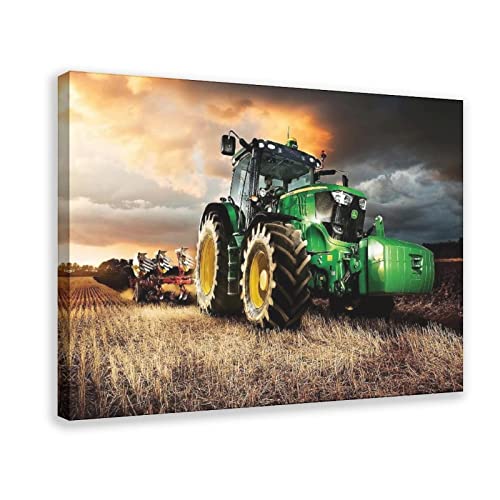 SORECI John Deere Traktor Retro Auto Poster Leinwand Poster Wandkunst Dekor Druck Bild Gemälde für Wohnzimmer Schlafzimmer Dekoration Rahmenstil 30 x 45 cm von SORECI