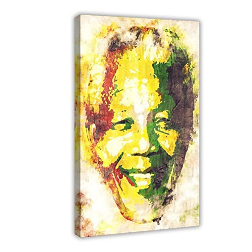 SORECI Nelson Mandela Promi-Porträt-Poster, Leinwand-Poster, Wandkunst, Dekor, Bild, Gemälde für Wohnzimmer, Schlafzimmer, Dekoration, Rahmenstil, 40 x 60 cm von SORECI