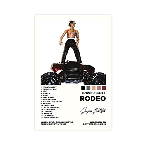 SORECI Rodeo Poster – Travis Scott Poster Leinwand Poster Wandkunst Dekor Druck Bild Gemälde für Wohnzimmer Schlafzimmer Dekoration ungerahmt 30 x 45 cm von SORECI