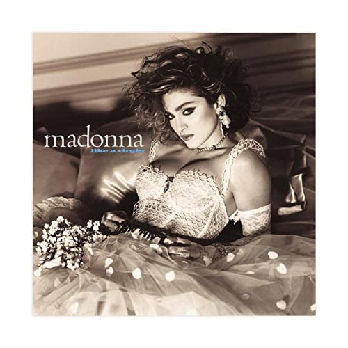 Sexy und schöne weibliche Sängerin Madonna Album Cover Like A Virgin Leinwand Poster Schlafzimmer Dekor Sport Landschaft Büro Zimmer Dekor Geschenk ungerahmt 30 x 30 cm von SORECI