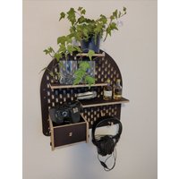 Lochwand Organizer Kopfhöhrerhalter Holz Pegboard Organisation Wand Regal Set Jimmy von SORTWALL
