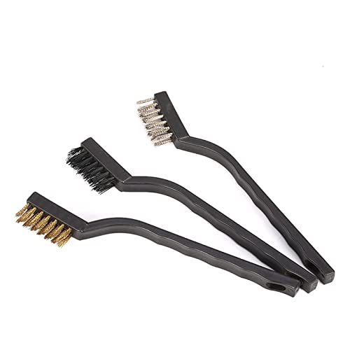 SORTZ 3 Teile/los Mini Edelstahl Erodieren Pinsel Messing Reinigung Polieren Detail Metall Pinsel Draht Zahnbürste Reinigung Werkzeuge Gadgets Set von SORTZ