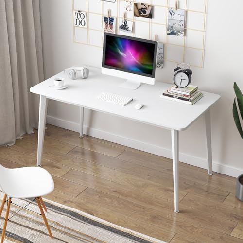 SORVA Moderner, einfacher Computertisch mit Metallbeinen, PC-Laptop-Arbeitsplatz für das Heimbüro (47" B x 29,5" H x 23,6" T, weiß) von SORVA