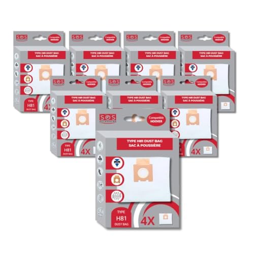 SOS Accessoire 8 Packungen à 4 Staubsaugerbeutel Mikrofaser H81 passend für HOOVER 35601865 Staubsauger von SOS ACCESSOIRE