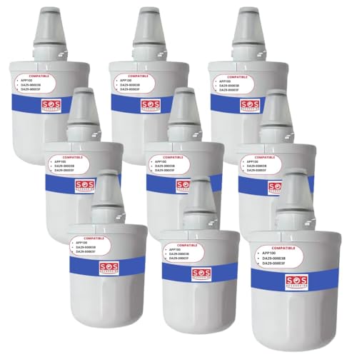 SOS Accessoire AQUAPURE / APP100 Wasserfilter für Kühlschrank Gefrierschrank Samsung 484000000513, DA29-00003G, 9 Stück von SOS ACCESSOIRE