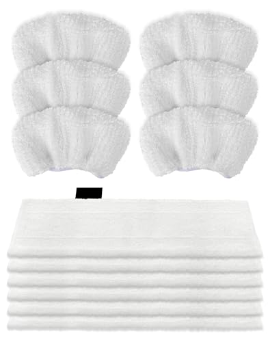 12er Set für Kärcher Dampfreiniger Zubehör Ersatztücher für Kärcher SC1 SC2 SC3 SC4 SC5 SI4-6 Bodentücher + 6 Mikrofaser-Überzüge - kompatibel mit Kärcher Dampfreiniger Easy Fix von SOSALUK